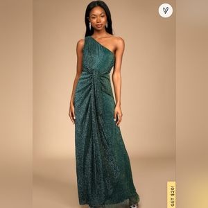 Womens Glamorous Shiny One-Shoulder Maxi Dress by Lulu's ⭐️NWT ☆FINAL